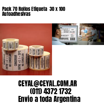 Pack 70 Rollos Etiqueta  30 x 100 Autoadhesivas