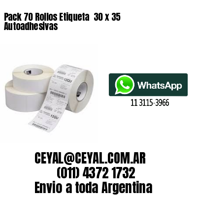 Pack 70 Rollos Etiqueta  30 x 35 Autoadhesivas