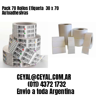 Pack 70 Rollos Etiqueta  30 x 70 Autoadhesivas