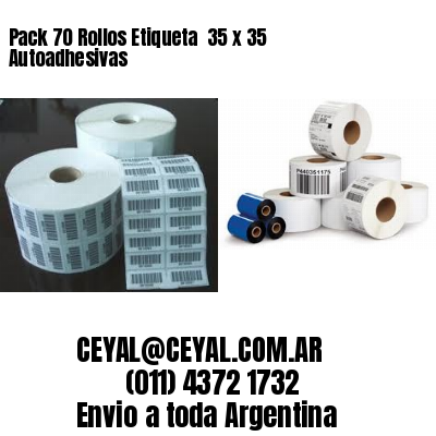 Pack 70 Rollos Etiqueta  35 x 35 Autoadhesivas