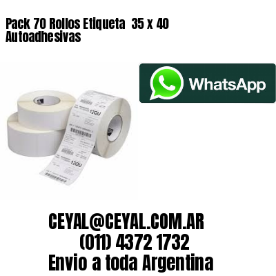 Pack 70 Rollos Etiqueta  35 x 40 Autoadhesivas
