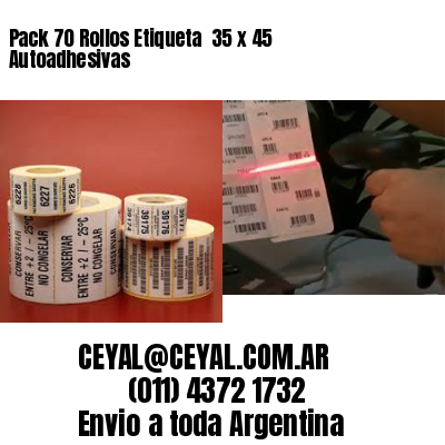 Pack 70 Rollos Etiqueta  35 x 45 Autoadhesivas