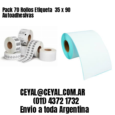 Pack 70 Rollos Etiqueta  35 x 90 Autoadhesivas