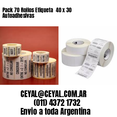 Pack 70 Rollos Etiqueta  40 x 30 Autoadhesivas