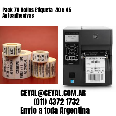 Pack 70 Rollos Etiqueta  40 x 45 Autoadhesivas