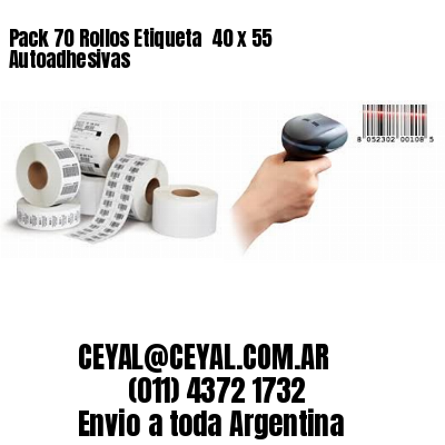 Pack 70 Rollos Etiqueta  40 x 55 Autoadhesivas