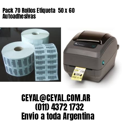 Pack 70 Rollos Etiqueta  50 x 60 Autoadhesivas