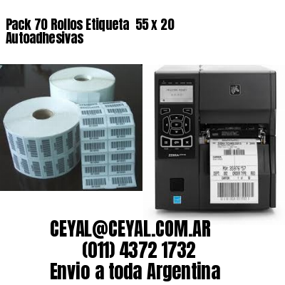 Pack 70 Rollos Etiqueta  55 x 20 Autoadhesivas
