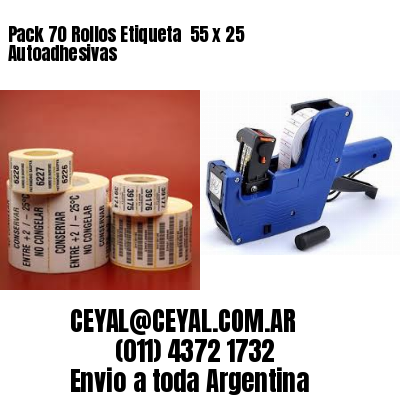 Pack 70 Rollos Etiqueta  55 x 25 Autoadhesivas