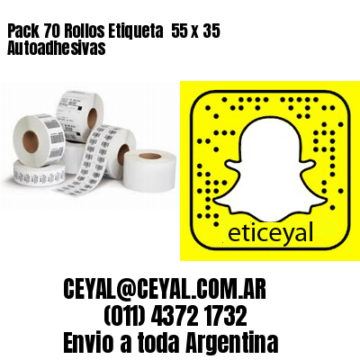 Pack 70 Rollos Etiqueta  55 x 35 Autoadhesivas