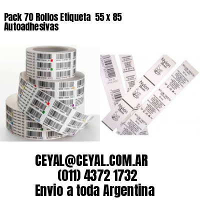 Pack 70 Rollos Etiqueta  55 x 85 Autoadhesivas