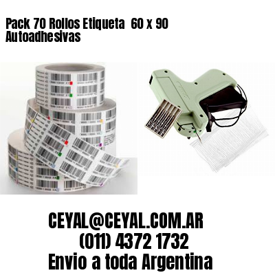 Pack 70 Rollos Etiqueta  60 x 90 Autoadhesivas