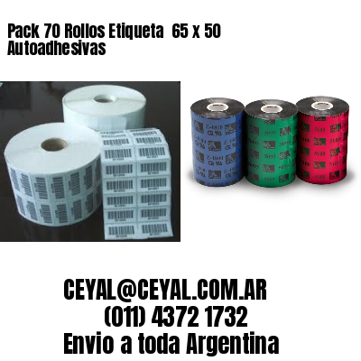 Pack 70 Rollos Etiqueta  65 x 50 Autoadhesivas
