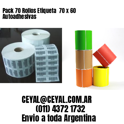 Pack 70 Rollos Etiqueta  70 x 60 Autoadhesivas