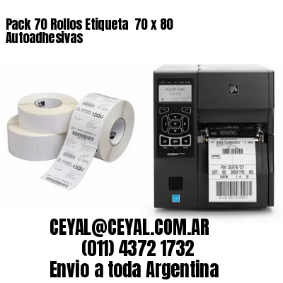 Pack 70 Rollos Etiqueta  70 x 80 Autoadhesivas