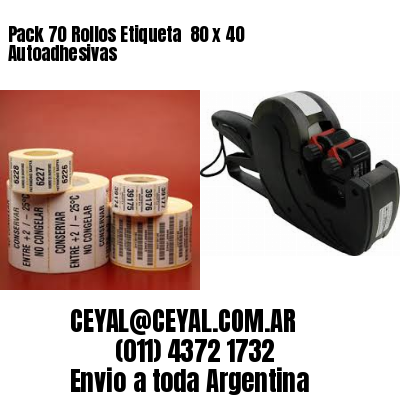 Pack 70 Rollos Etiqueta  80 x 40 Autoadhesivas
