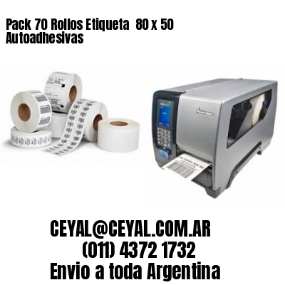 Pack 70 Rollos Etiqueta  80 x 50 Autoadhesivas