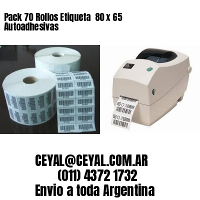 Pack 70 Rollos Etiqueta  80 x 65 Autoadhesivas