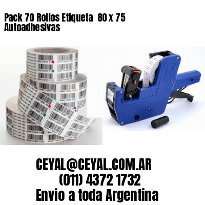 Pack 70 Rollos Etiqueta  80 x 75 Autoadhesivas