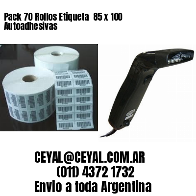 Pack 70 Rollos Etiqueta  85 x 100 Autoadhesivas