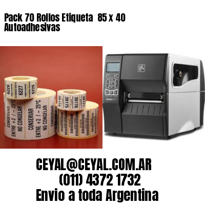Pack 70 Rollos Etiqueta  85 x 40 Autoadhesivas