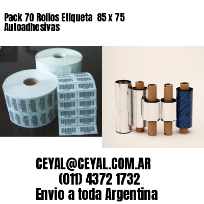 Pack 70 Rollos Etiqueta  85 x 75 Autoadhesivas