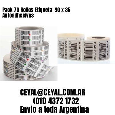Pack 70 Rollos Etiqueta  90 x 35 Autoadhesivas