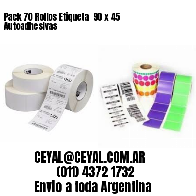 Pack 70 Rollos Etiqueta  90 x 45 Autoadhesivas