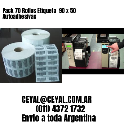 Pack 70 Rollos Etiqueta  90 x 50 Autoadhesivas