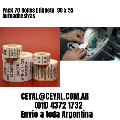 Pack 70 Rollos Etiqueta  90 x 55 Autoadhesivas