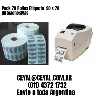 Pack 70 Rollos Etiqueta  90 x 70 Autoadhesivas