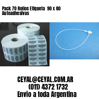 Pack 70 Rollos Etiqueta  90 x 80 Autoadhesivas