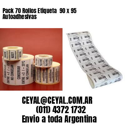 Pack 70 Rollos Etiqueta  90 x 95 Autoadhesivas