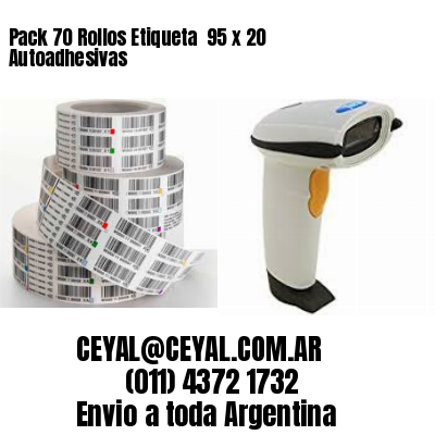 Pack 70 Rollos Etiqueta  95 x 20 Autoadhesivas