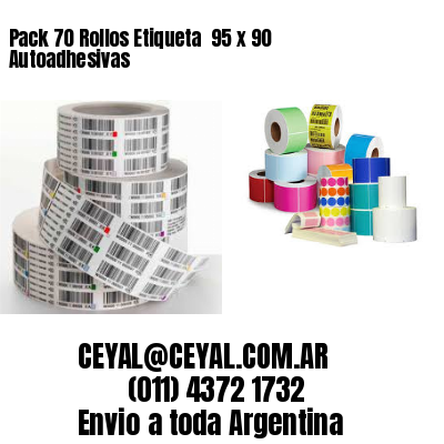 Pack 70 Rollos Etiqueta  95 x 90 Autoadhesivas