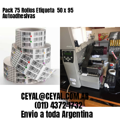 Pack 75 Rollos Etiqueta  50 x 95 Autoadhesivas