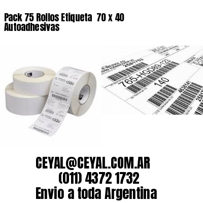 Pack 75 Rollos Etiqueta  70 x 40 Autoadhesivas