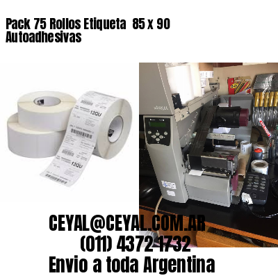 Pack 75 Rollos Etiqueta  85 x 90 Autoadhesivas