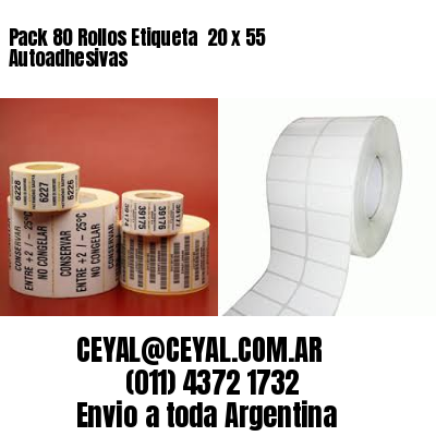 Pack 80 Rollos Etiqueta  20 x 55 Autoadhesivas