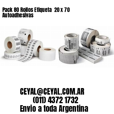 Pack 80 Rollos Etiqueta  20 x 70 Autoadhesivas