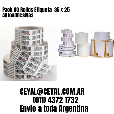 Pack 80 Rollos Etiqueta  35 x 25 Autoadhesivas