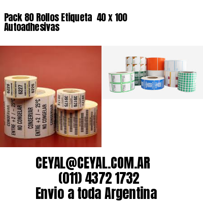 Pack 80 Rollos Etiqueta  40 x 100 Autoadhesivas