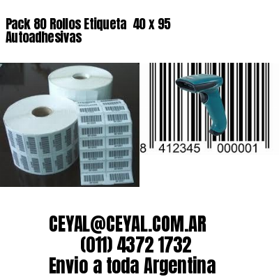 Pack 80 Rollos Etiqueta  40 x 95 Autoadhesivas