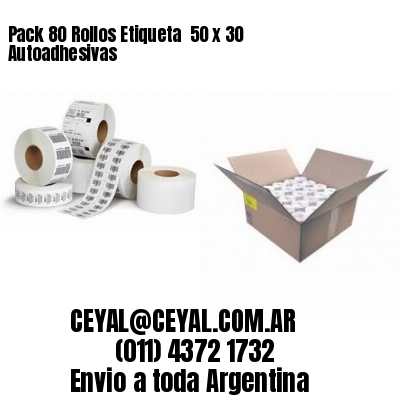 Pack 80 Rollos Etiqueta  50 x 30 Autoadhesivas