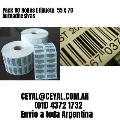 Pack 80 Rollos Etiqueta  55 x 70 Autoadhesivas