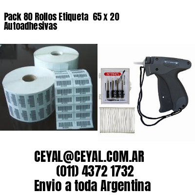 Pack 80 Rollos Etiqueta  65 x 20 Autoadhesivas