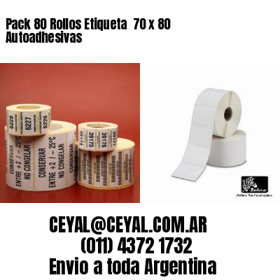 Pack 80 Rollos Etiqueta  70 x 80 Autoadhesivas