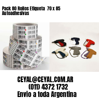 Pack 80 Rollos Etiqueta  70 x 85 Autoadhesivas
