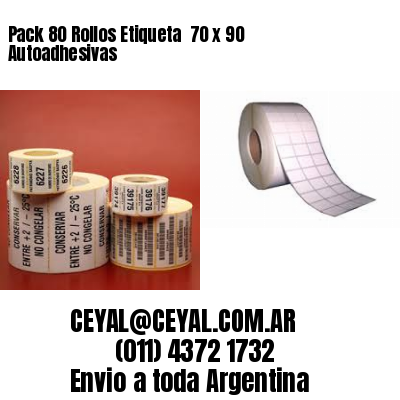 Pack 80 Rollos Etiqueta  70 x 90 Autoadhesivas