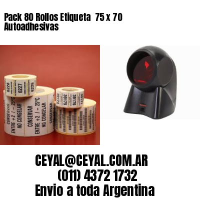 Pack 80 Rollos Etiqueta  75 x 70 Autoadhesivas